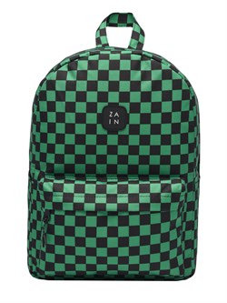 Рюкзак школьный ZAIN 911 "Клетка" зеленый - фото 7834